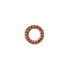 9mm TierraCast Small Hammertone Ring Links - Antique Copper Plated - Pack of 2