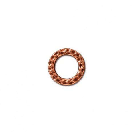 9mm TierraCast Small Hammertone Ring Links - Antique Copper Plated - Pack of 2 9mm TierraCast Small Hammertone Ring Links - Antique Copper Plated - Pack of 2