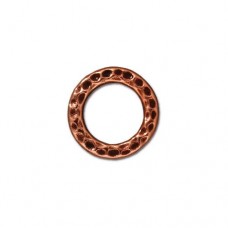 13mm TierraCast Medium Hammertone Ring Links - Antique Copper Plated