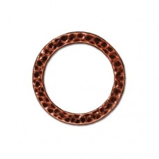 19mm TierraCast Large Hammertone Ring Links - Antique Copper Plated