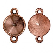 12mm TierraCast Rivoli Bezel Link - Antique Copper Plated - Pack of 2