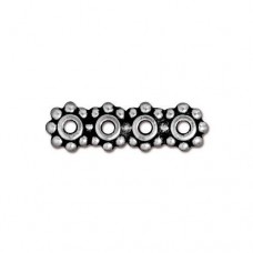 20mm TierraCast 4-Hole Heishi Spacer Bars - Antique Silver - Pack of 2