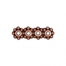 20mm TierraCast 4-Hole Heishi Spacer Bars - Antique Copper