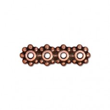 20mm TierraCast 4-Hole Heishi Spacer Bars - Antique Copper - Pack of 2