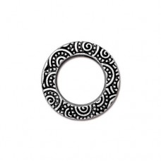 16mm TierraCast Spiral Rings - Antique Fine Silver Plated - Each