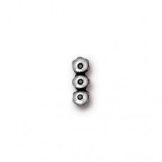 10x3mm TierraCast 3-Hole Beaded Spacer Bars - Antique Silver - Pack of 4