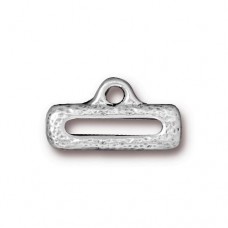 19x10mm TierraCast Distressed Slide Link w-Loop - Antique Silver - Pack of 2