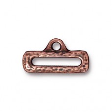 19x10mm TierraCast Distressed Slide Link w-Loop - Antique Copper - Pack of 2