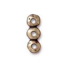 7x18mm TierraCast 3-Hole Nugget Link Bars - Brass Oxide - Pack of 2