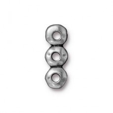 7x18mm TierraCast 3-Hole Nugget Link Bar - Ant Pewter