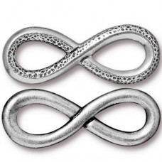 12x31.5mm Infinity Link by TierraCast - Fine Silver Plated