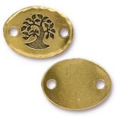 15x20mm TierraCast Bird in a Tree Link - Antique Gold - Each