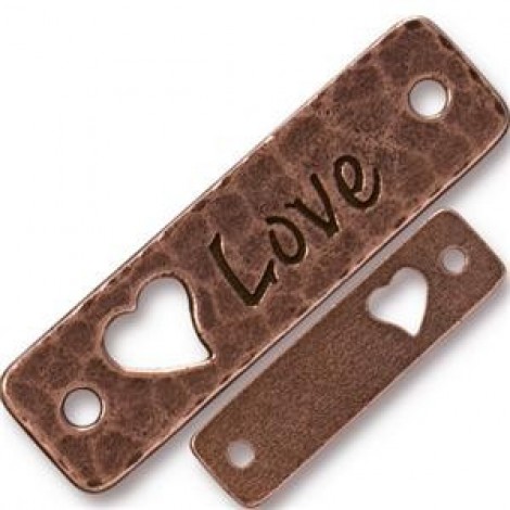 40x12mm TierraCast Love Link - Ant Copper - Each 40x12mm TierraCast Love Link - Ant Copper - Each