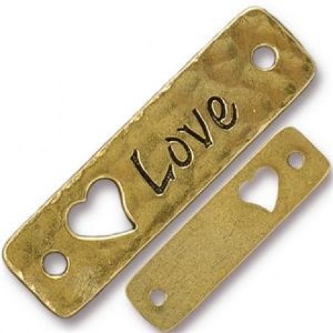 40x12mm TierraCast Love Link - Antique Gold - Each