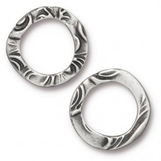 15.8x15.5mm TierraCast Flora Ring Link - Antique Pewter