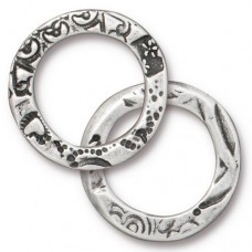 20.5x20.3mm TierraCast Flora Ring Link - Antique Pewter - Pack of 2