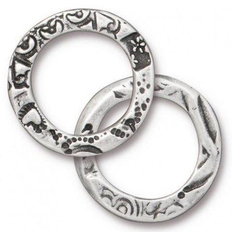 20.5x20.3mm TierraCast Flora Ring Link - Antique Pewter