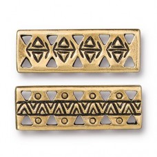 26x9mm TierraCast Ethnic Link Bar - Antique 22K Gold Plated