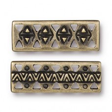 26x9mm TierraCast Ethnic Link Bar - Brass Oxide - Each