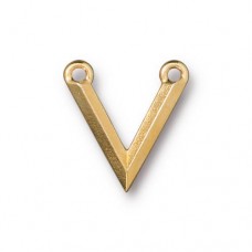 17x16mm TierraCast Faceted V-Link - Bright 22K Gold Plated - Pack of 3