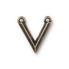 17x16mm TierraCast Faceted V-Link - Brass Oxide - Pack of 2