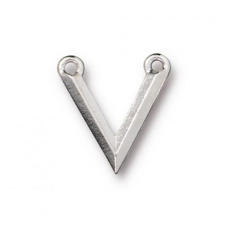 17x16mm TierraCast Faceted V-Links - Rhodium Bright Plated - Pack of 2 17x16mm TierraCast Faceted V-Links - Rhodium Bright Plated - Pack of 2