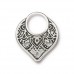 22x19mm TierraCast Temple Ring Link - Antique Fine Silver Plated - Each