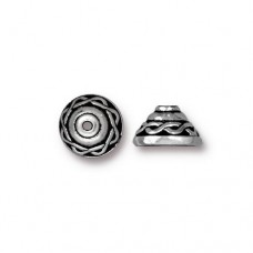 8mm TierraCast Celtic Beadcap - Antique Fine Silver Plated - Pack of 2