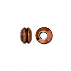 7.5x5mm TierraCast Large Hole Grooved Spacer Beads - Antique Copper Plated