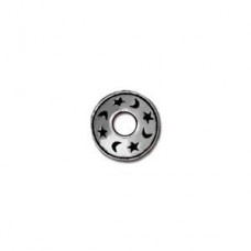 5x9mm TierraCast Celestial Bicone Rondelle Bead - Antique Silver - Pack of 2