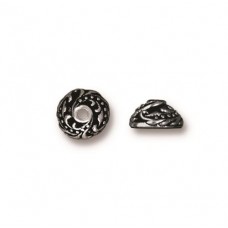 7.5x4mm TierraCast Ivy Beadcaps - Antique Silver Plated