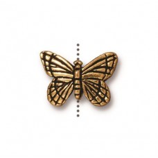 15mm TierraCast Monarch Butterfly Beads - Antique Gold