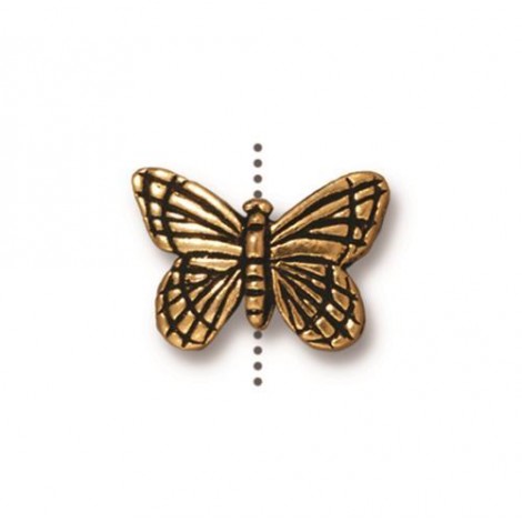 15mm TierraCast Monarch Butterfly Beads - Antique Gold