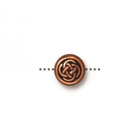 7mm TierraCast Celtic Circle Bead Charms - Antique Copper - Pack of 2