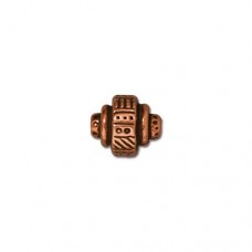 9x7mm TierraCast Ant Copper Ethnic Barrel Beads - Pack of 2