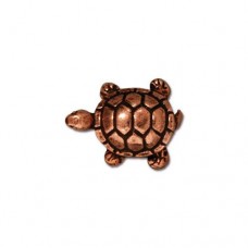 15mm TierraCast Turtle Beads - Antique Copper Plated