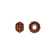 5x7mm TierraCast Beaded Spacers - Antique Copper - Pack of 2