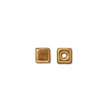 4mm TierraCast Cube Bead - Bright 22K Gold Plated