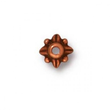 5mm TierraCast Leaf Bead Caps - Antique Copper - Pack of 4