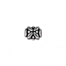 8x6mm TierraCast Leaf Spacer Beads - Antique Fine Silver Plated - Pack of 2