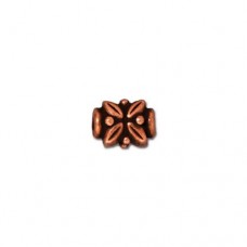 8x6mm TierraCast Leaf Spacer Beads - Antique Copper Plated