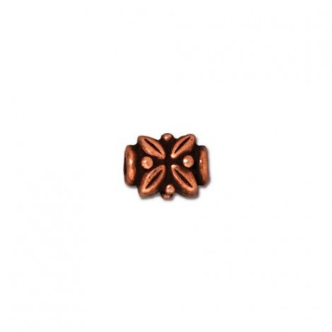 8x6mm TierraCast Leaf Spacer Beads - Antique Copper Plated