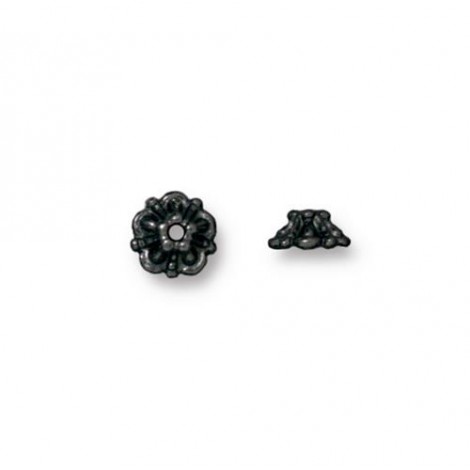 5mm ID TierraCast Tiffany Beadcap - Black Oxide - Pack of 4