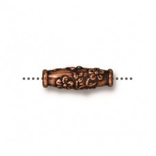 15mm TierraCast Wild Rose Barrel Bead - Antique Copper Plated - Pack of 2