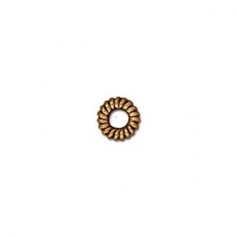 5mm TierraCast Small Coiled Ring - Antique Gold - Pack of 20