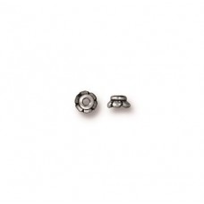 2x3.5mm TierraCast Scalloped Beadcaps - Antique Fine Silver Plated - Pack of 10