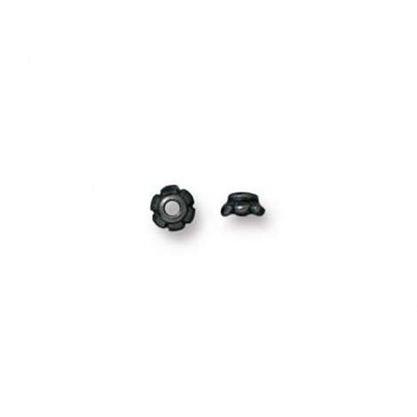 2x3.5mm TierraCast Scalloped Beadcaps - Black Oxide