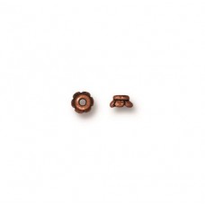 2x3.5mm TierraCast Scalloped Beadcaps - Antique Copper Plated