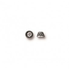 3.5mm TierraCast Beaded Beadcaps - Antique Fine Silver Plated - Pack of 10
