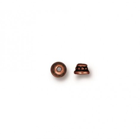3.5mm TierraCast Beaded Beadcaps - Antique Copper Plated - Pack of 10